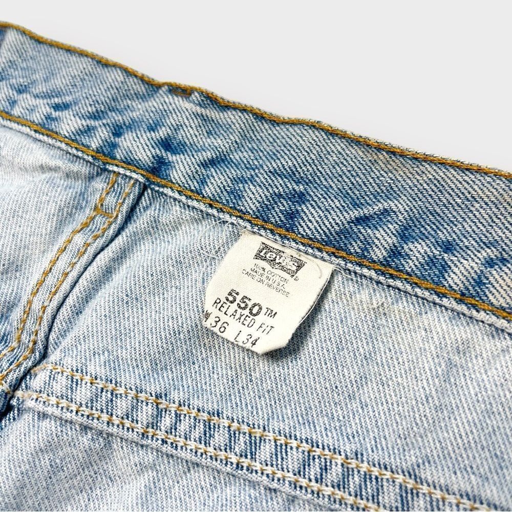 Vtg Y2K Levi's 550 Relaxed Fit Thrashed Jeans, 501 Loose Baggy Worn, 34 x 33 - Picture 5 of 9